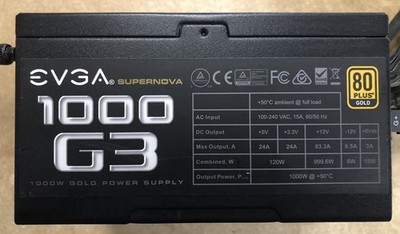 EVGA SuperNOVA 1000 G3 80+ GOLD 1000W Fully Modular Power Supply