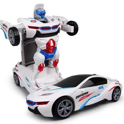 Deform Polizeiauto Transformers Spielzeug Lichter Geräusche Bump and Go Action