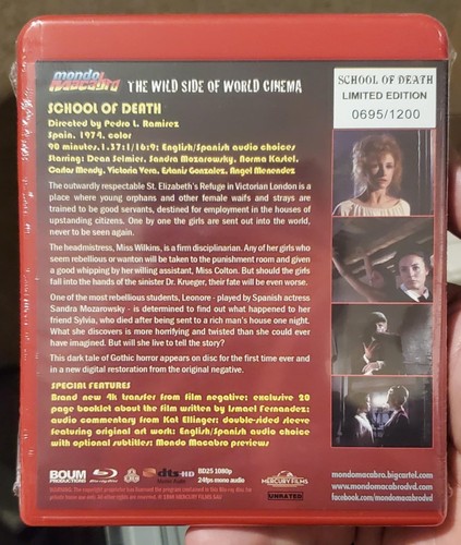 SCHOOL OF DEATH 1975 BLU-RAY BRAND-NEW MONDO MACABRO LIMITED /1200 red case OOP - Picture 2 of 2