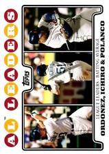 2008 Topps #15 AL Leaders: Batting Average (Magglio Ordonez / Ichiro / Polanco)