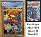 Amazing Spider-Man #134 CGC 4.5 (1974) Punisher + raw ASM #236 Tarantula Death