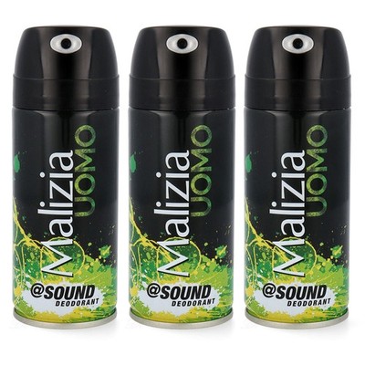 MALIZIA UOMO Sound deodorant deo 3x 100 ml for men