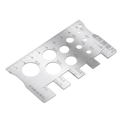 Steel Thread Measuring Ruler 304 Metric Pitch And Diameter Gauge For M3
