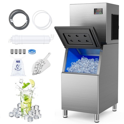 #ad 500LBS 24H Commercial Ice Maker Machines Air Cooling with 350lbs Storage Bin $1282.38