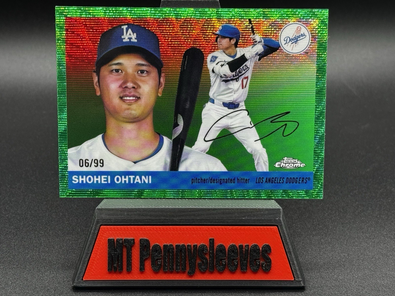 2025 Topps Chrome Platinum #17 Shohei Ohtani - Green Wave 06/99 LA Dodgers