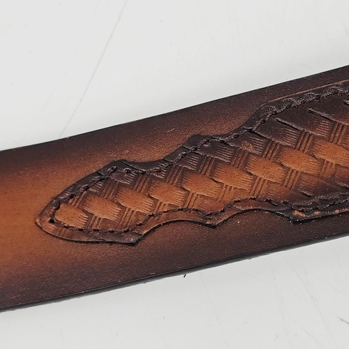 Stetson Country Handtooled Braun Leder Snap-On Western Gürtel Herren 38 - Bild 4 von 13