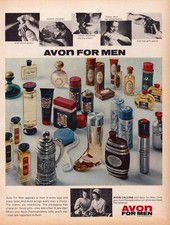 Anuncio de revista Avon For Men 1965 lociones para después del afeitado artículos de tocador Colonia