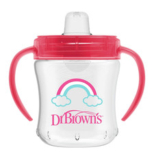 Milestones Soft Spout Sippy Cup with Handles, Pink Rainbow, Bpa-Free, 6 Oz/180 M