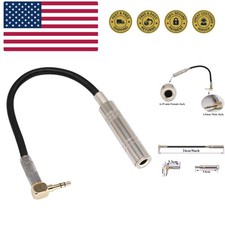 90 Degree 1/8 to 1/4 Stereo Adapter Cable, TRS 90 Degree 3.5mm Male to 6.35mm...