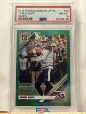2019 PANINI DONRUSS OPTIC 53 JARED GOFF GREEN 3/5 POP 2 PSA 8