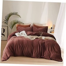 Pureant Brick Red Comforter Sets King King 104" 90"-Comforter 1-brick Red