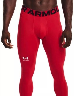 Mens Under Armour 3/4 Red Cold Spandex Tights Compression Pants