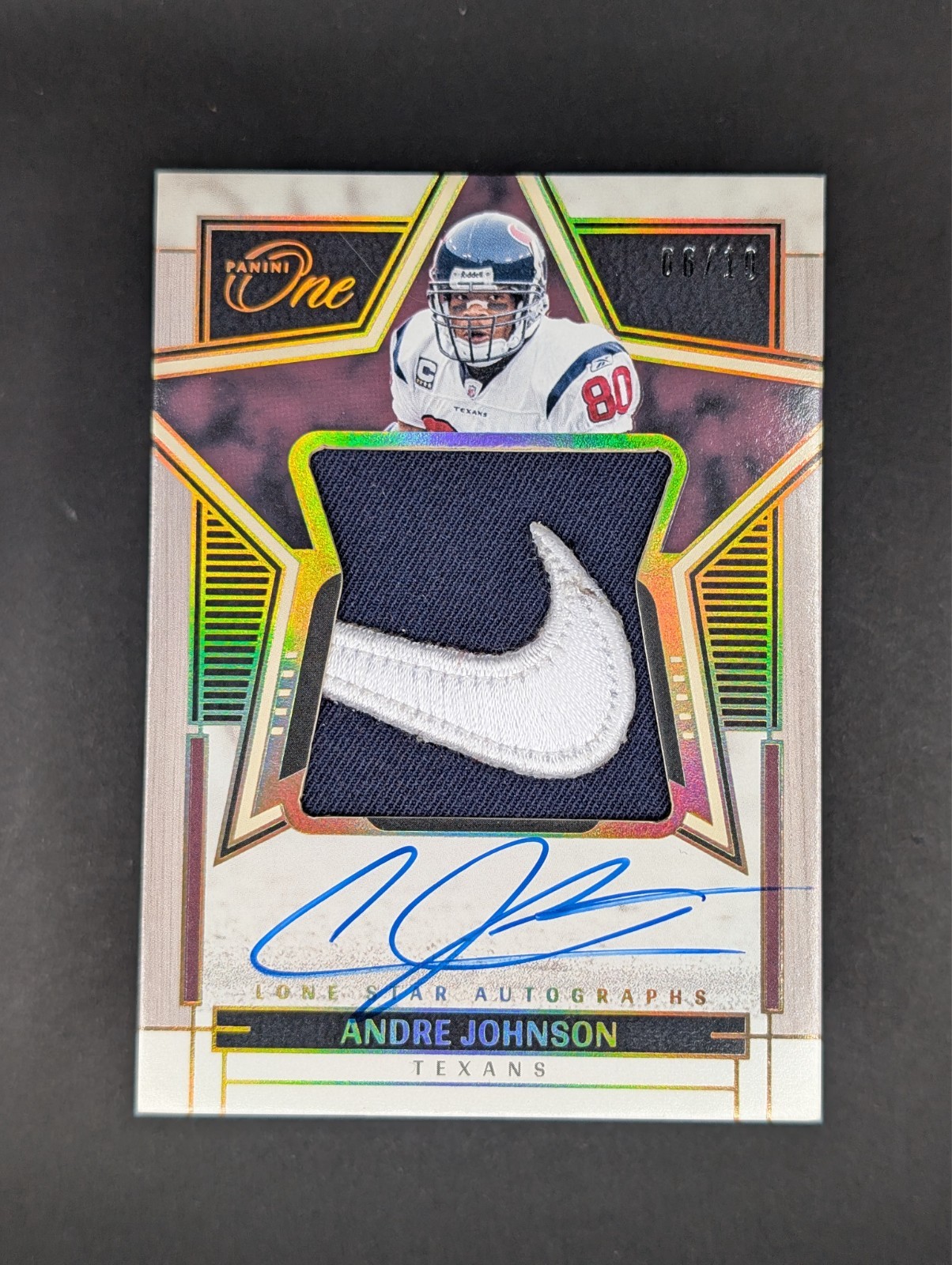 2023 Panini One Andre Johnson 83 Swoosh Auto /10