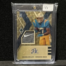 2020 Panini Phoenix Rps Rookie Auto Jersey Joshua Kelley #RJA-JO Gold Vinyl 1/1