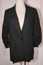 Lush NWT Black Blazer 3/4 Roused Sleeves Women's Medium Unlined