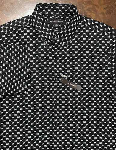 New Men Michael Kors Button Down Cotton Shirt MSRP $98 (CF3400I9Y6) Size Medium