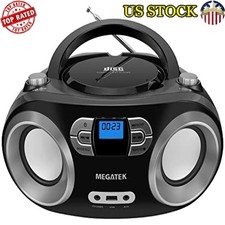 Portable CD Boombox W/ FM Radio Bluetooth Stylish Design Crisp Sound New