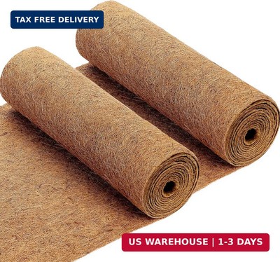Ysglory 2 Rolls Coconut Liners for Planters 16x118 Natural Coco Fiber Coir Liner