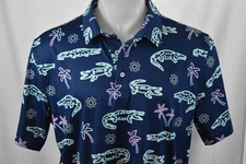 CHUBBIES XL Men's S/S Poly Spandex Polo Shirt Neon Alligators and Palm Trees