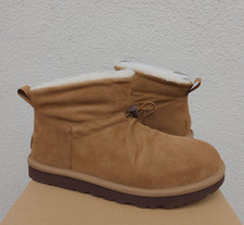 UGG CHESTNUT CLASSIC MINI TOGGLER SUEDE/ WOOL BOOTS, WOMEN US 8/ EUR 39 NIB