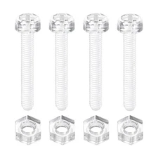 100Sets Clear Acrylic Screws and Nuts Kit, M3x20mm Phillips Bolts with Nuts
