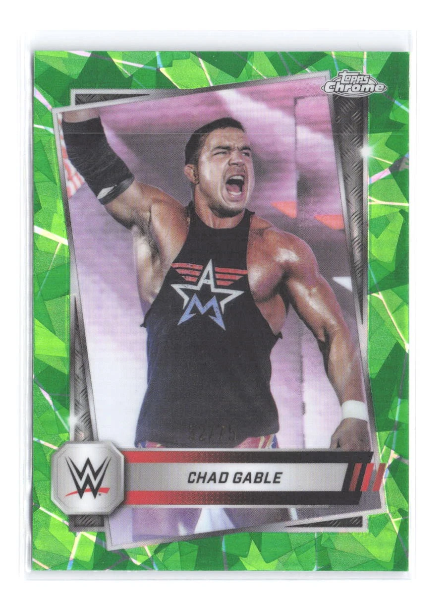 2025 Topps Chrome Sapphire Edition WWE Chad Gable #/75 Green 120 SP Parallel