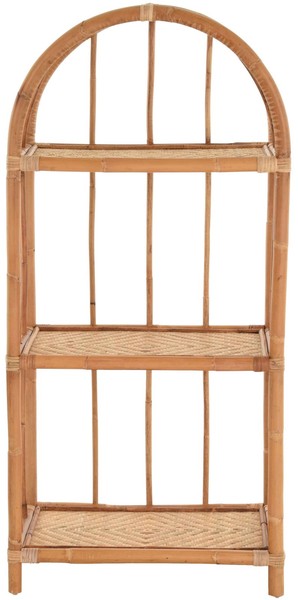 Rattan Badregal/Rundbogen Regal/Standregal/KüChenregal/ 3 Ablagen (Natur)-image