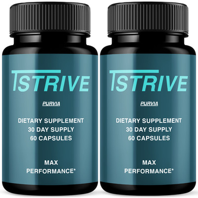 (2 Pack) Tstrive Capsules for Men T Strive Testosterone Booster Pills (120 ct)