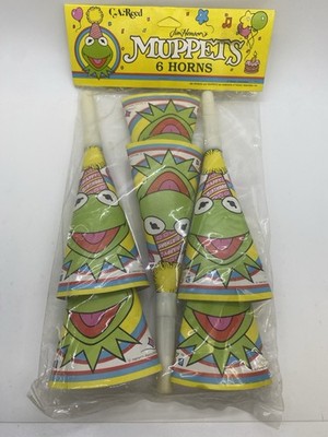 Vintage Jim Henson s Muppets Paper/Plastic Party Horns - New 1989