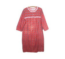 Vtg Womens Flannel Nightgown 100 Cotton Plus Size 3x XxxL Lady Ronte Lanz Style