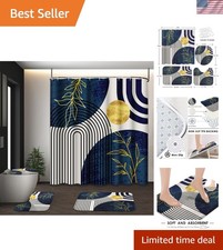 Stylish Water-Resistant Boho Shower Curtain  Rug Set - Cozy Bathroom Upgrade