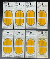 J. P. Coats Beading Needles, Nickel Plated, 8 Packs of 4 Lot 32 Needles , New