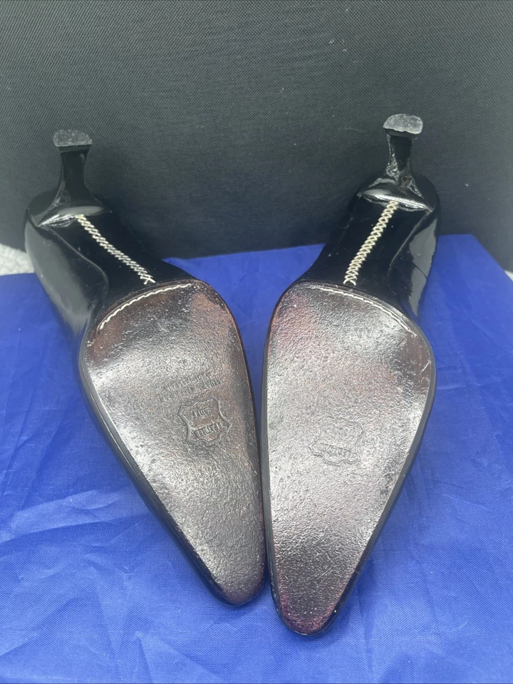 Stuart Weitzman High Heels Women Size 10.5 Black Patent Leather Pointed Toe Read - Image 2 of 4