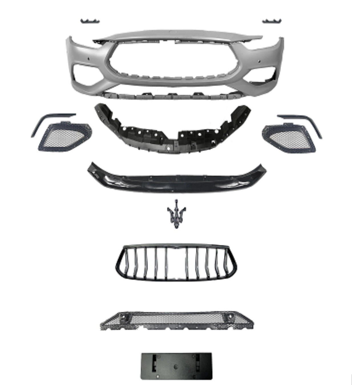 2014-2024 Maserati Ghibli Front Bumper Grille Assembly Trofeo Body Kit Complete
