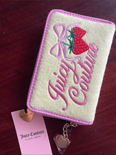 Juicy Couture Yellow Terry Strawberry Zip Wal...