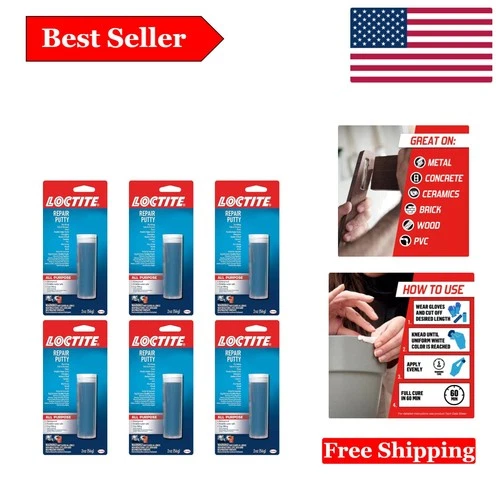 All-Purpose 2 oz Epoxy Repair Putty Stick – Strong Bond for Home Repairs, 6 Pack