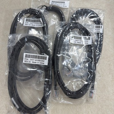 Lot of 5 Polycom Poly 5ft 1.5M CAT5e PoE Phone Ethernet Cable 2457-40309-002