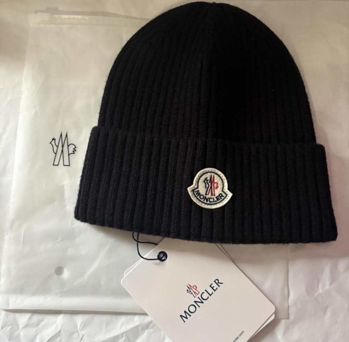*BEST OFFER* Moncler Black Wool Knit Beanie Unisex