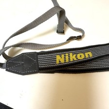 Near Mint NIKON Camera neck strap yellow, grey,white,black 3.8cm from JAPAN