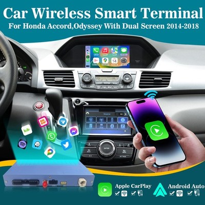 Wireless CarPlay Android Auto Box For Honda Accord Odyssey 2014-2018 Dual Screen