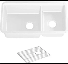 Kohler K-8204-CM6 Double Basin - White Cairn Undermount Neoroc Granite Composite