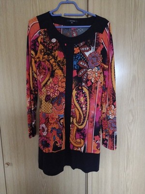 Comma Kleid /Minikleid /Oberteil Damen Dress Damenkleid Gr. EU 38 Mehrfarbig