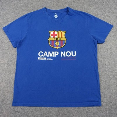 FC Barcelona Shirt Mens XL Blue Soccer Camp Nou Stadium Graphic Tee FCB Futbol