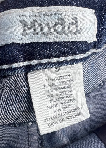 Mudd Jeans Size 9 Bootcut Bling Blue Rhinestone Flap Embroidered Pocket Low Rise - Picture 7 of 7