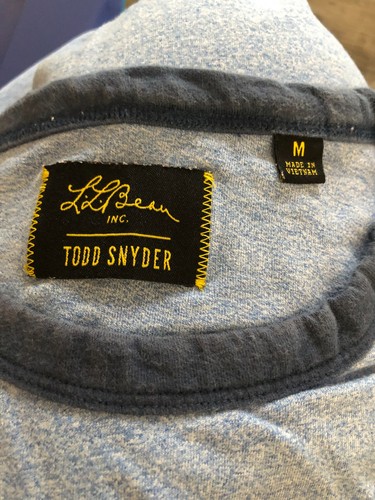 Camiseta LL Bean Todd Snyder Colaboración Timbre Para Hombres M Azul Algodón Orgánico MAINE - Imagen 4 de 6