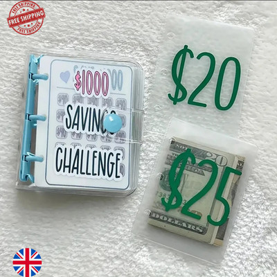 Savings Challenge Mappe A6 | Geld sparen Budget Organizer Buchset + Umschläge