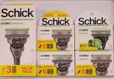 Schick Hydro Sensitive 5 Blade razor with 21 Regular cartridges  5 Slim Carts.