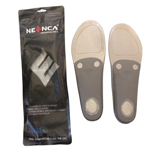 Neenca Professional Shoe Insoles Gray Size 11-11.5 Deep Heel Cradle Shoe Inserts - Picture 2 of 3
