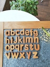 Magnets lowercase wooden letters, English alphabet, abc magnets, Montessori