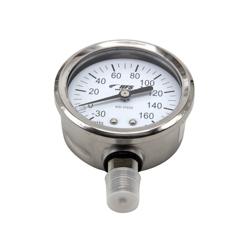 -30 HG-160 PSI, 2.5" Dia. Vacuum Air Pressure Gauge (316 SS) Bottom Mount - Picture 5 of 7